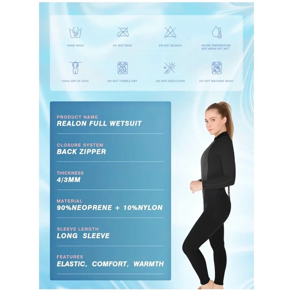 Women's Realon Sports Black Wetsuit - Picture 5 of 6
